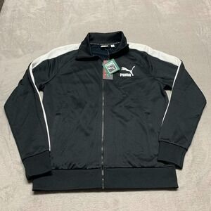 NEW Puma Men's M‎ Alpha T7 Full-Zip Track Jacket Activewear Black White MSRP $70